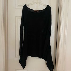 BELLDINI ASYMMETRICAL FISHNET SWEATER